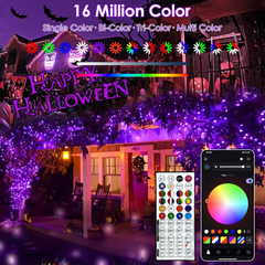 Smart Color Changing Halloween Lights, 66 FT 200 LED RGB Christmas String Lights 07FC0E-D4 - KOEEK