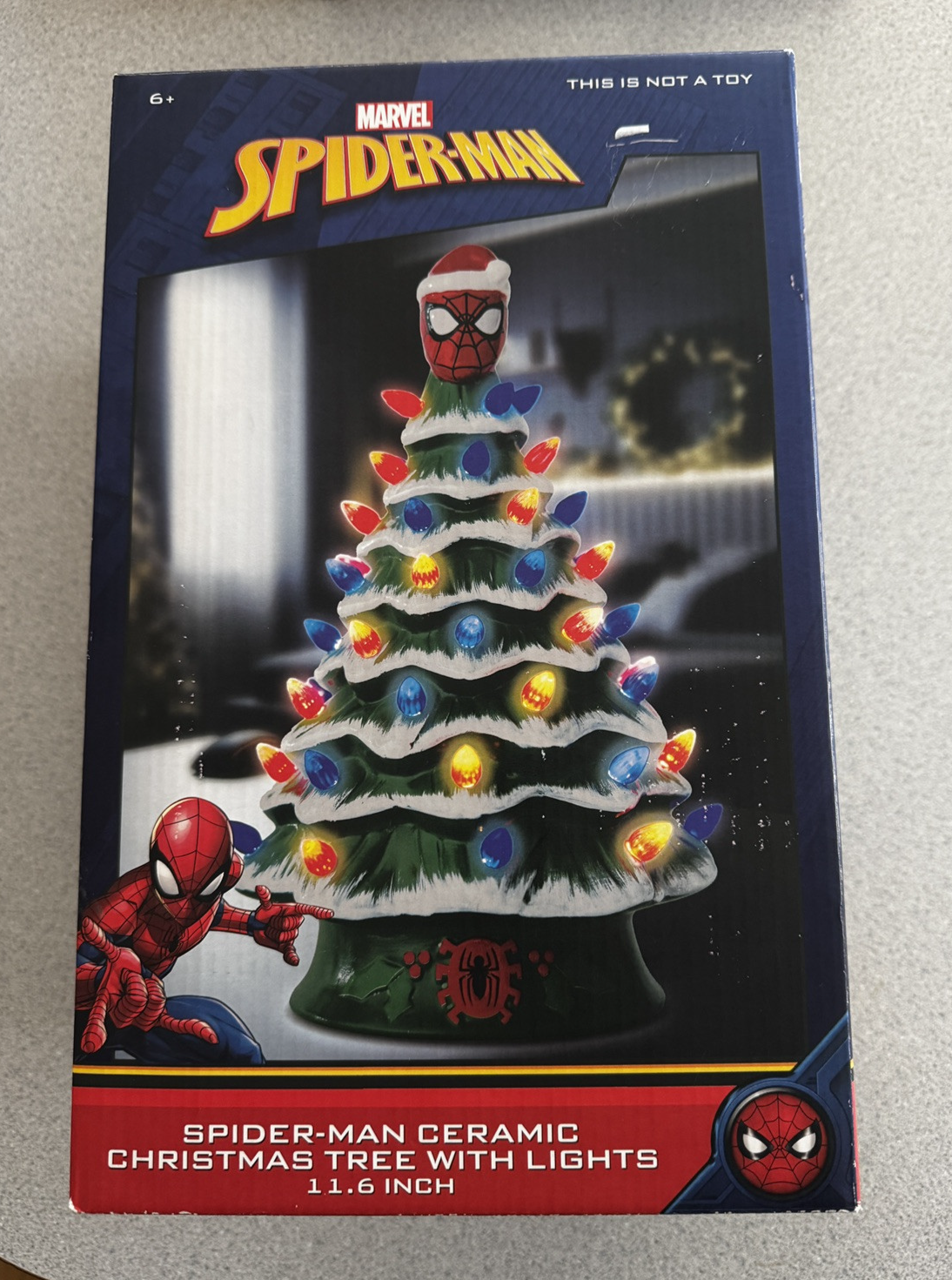 Marvel Spiderman Ceramic Christmas Tree w/Lights Light Up 11.6" Light-Up 07FC0E-D4 - KOEEK