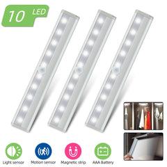 1 to 6 pack 10 LED Motion Sensor Closet Lights Under Cabinet Battery Night Light 07FC0E-D4 - KOEEK