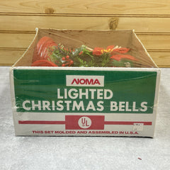 Vintage Noma Lighted Christmas Bells Red Plastic Cluster of 3 Bells & Poinsettia NOMA - KOEEK