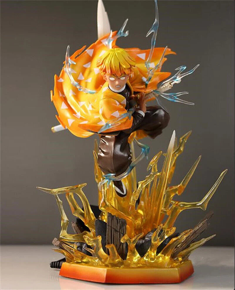 30cm Demon Slayer Agatsuma Zenitsu LED Light Action Figure Statue High Model Toy 07FC0E-D4 - KOEEK