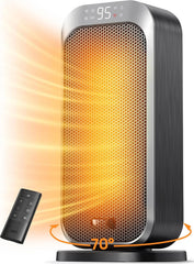 Silent space heater for indoor use,1500 Watt electric heater with remote control 07FC0E-D4 - KOEEK