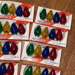 NOMA 12 pks 1047 4 Count C 7 1/2 Multi Transparent Twinkle Christmas Light Bulb NOMA - KOEEK