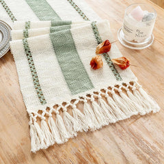 Sage Green Table Runner 72 Inches Long Boho Macrame Table Runner for Home Decor 07FC0E-D4 - KOEEK