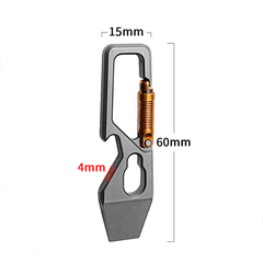 Titanium Keychain Pry Bar Crowbar Bottle Opener with Carabiner EDC Multi Tools 07FC0E-D4 - KOEEK