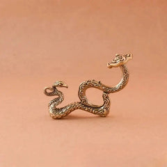 5.6cm Chinese Brass Ganoderma Snake Hand-carved Statue Home Desktop Decoration 07FC0E-D4 - KOEEK