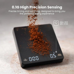 Mini Coffee Scale with Timer, Rechargeable Coffee Scale, - Black 07FC0E-D4 - KOEEK
