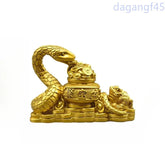 9cm Chinese Treasure Basin Snake Statue Resin Tea Pet Attract Wealth Decoration 07FC0E-D4 - KOEEK