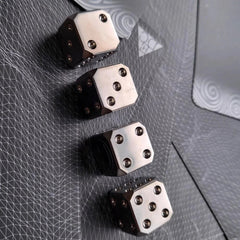 EDC Solid TC4 Titanium Alloy Creative Dice Toy KTV Entertainment Supplies -Smile 07FC0E-D4 - KOEEK