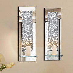 Crystal Diamond Wall Candle Holder Set (2 pieces)