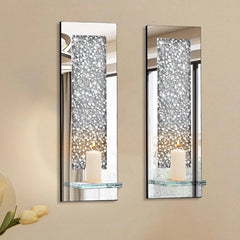 Crystal Diamond Wall Candle Holder Set (2 pieces) 07FC0E-D4 - KOEEK
