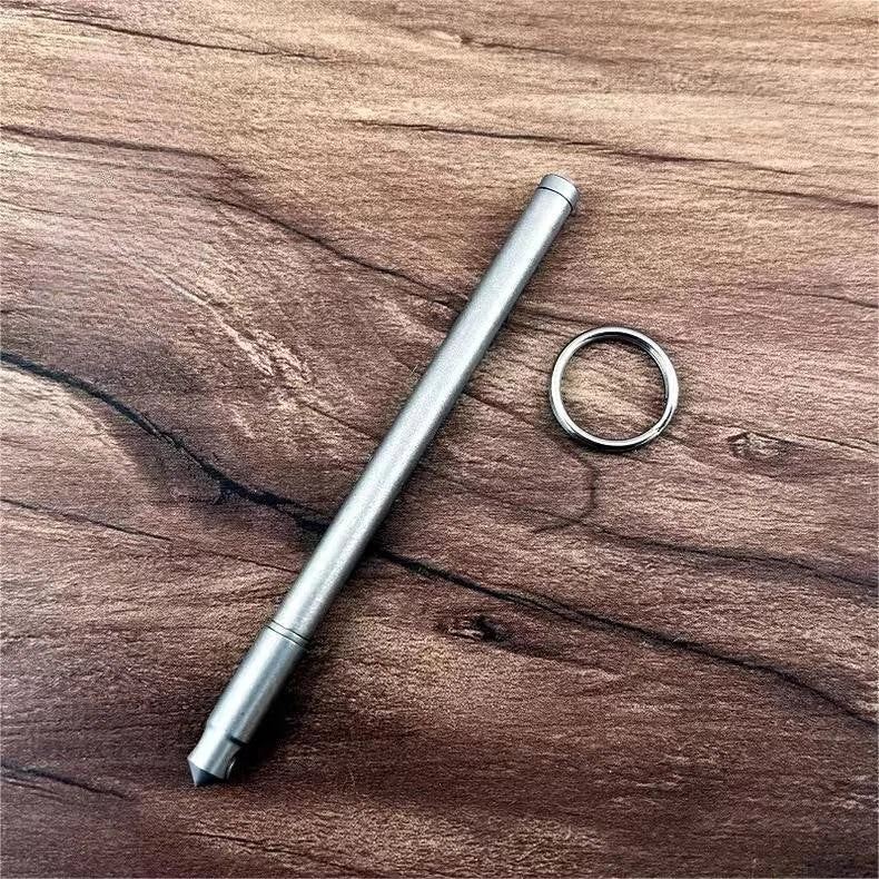 EDC 1PC Titanium Alloy Mini Ballpoint Pen Portable Keychain Outdoor Writing Pen 07FC0E-D4 - KOEEK