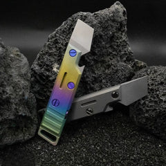 TC4 Titanium Alloy Pry Bar EDC Tool with Window Breaker 07FC0E-D4 - KOEEK