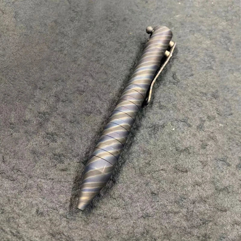 Titanium Alloy Flame Practical Pocket Ball Pen Portable Signature Pen EDC 07FC0E-D4 - KOEEK