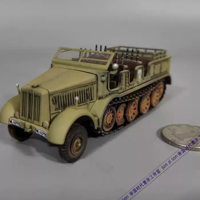 Hand Made 1/72 Scale WWII German SD.KFZ.8 Half Track Vehicle Desert Color Model 07FC0E-D4 - KOEEK