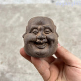 6.5cm Agarwood Handcarved Four Sided Buddha Statue Tea Pet Health Ball Ornament 07FC0E-D4 - KOEEK