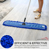 3-Pack 36-Inch Microfiber Dust Mop, Large Washable Commercial Dust Mop, Blue 07FC0E-D4 - KOEEK