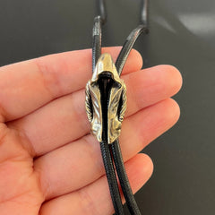 Brass Cape Shape Bola Bolo Tie Vintage Cowboy Waxed Rope Wedding Necklace Gifts 07FC0E-D4 - KOEEK
