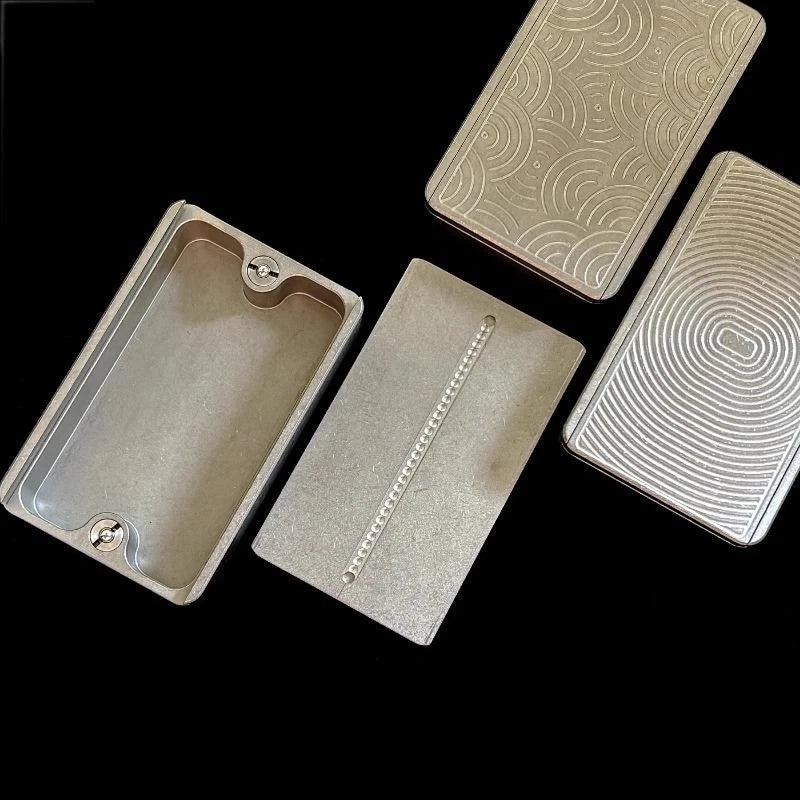Pill Holder Case Container Organizer Storage Box Titanium Fidget Slider EDC Gift 07FC0E-D4 - KOEEK