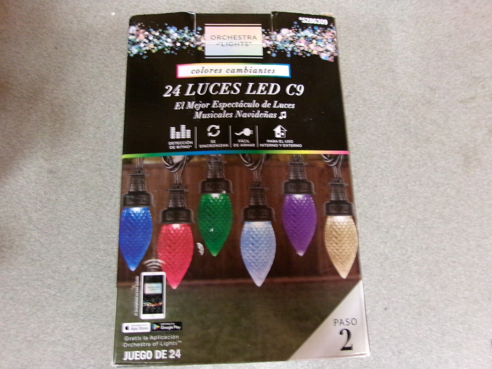 ! Gemmy Orchestra of Lights Color Changing 24 LEDC9 Bulbs Step2 Syncs 5286309 GEMMY - KOEEK