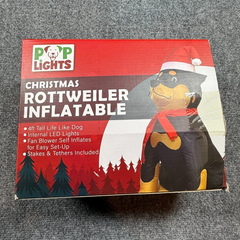 POP LIGHTS 4 ft Christmas inflatable Rottweiler Dog LED blow up yard decor 07FC0E-D4 - KOEEK