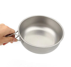 Pure Titanium Foldable Bowl Portable Camping Travel Tableware Scalded Frying Pan 07FC0E-D4 - KOEEK