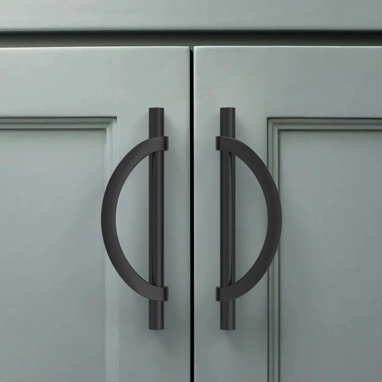 10 Pack Matte Black Cabinet Pulls 5 in (128 mm) Drawer Pulls 07FC0E-D4 - KOEEK
