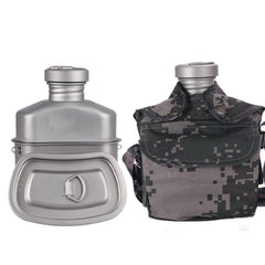 Outdoor Camping Canteen Kettle Titanium Cookware Picnic Hanging Pot Bowl Kit 07FC0E-D4 - KOEEK