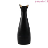 Cat-shaped Flower Vase White Ceramic Vase Creative Simple Home Decor Flower Vase 07FC0E-D4 - KOEEK