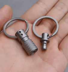EDC Titanium Quick Release Swivel Key chain Buckle Portable Double w/ Key Rings 07FC0E-D4 - KOEEK