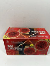 2003 GE Holiday Classics 200 Lights 6" Super Sphere 2 Pack 100 Lights RED GE - KOEEK