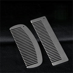 Women Titanium Alloy Comb Hair Beard Pocket Comb Portable Anti-static EDC Combs 07FC0E-D4 - KOEEK