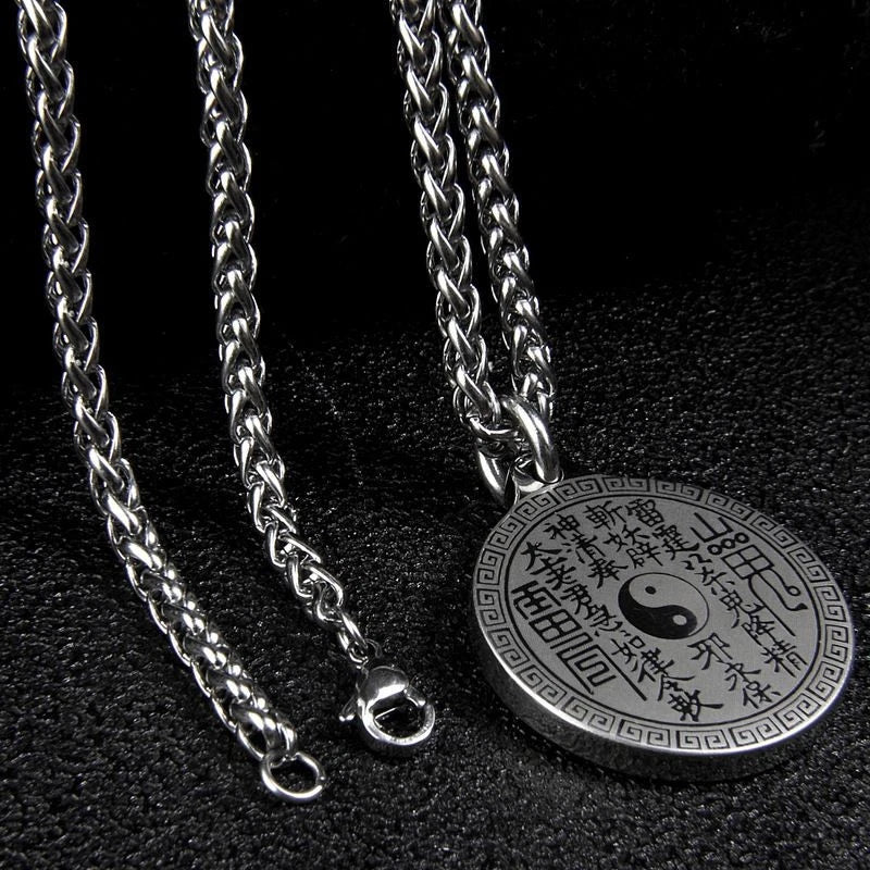 Taiji Daoist Pendant Bagua Amulet Mountain Ghost Necklace Unisex 07FC0E-D4 - KOEEK