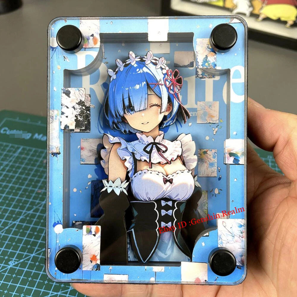 Anime Re:ZERO Rem Acrylic Brick 3D Card Collection Decor Gift 07FC0E-D4 - KOEEK