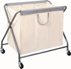 160L Foldable Laundry Basket with Wheels, Rolling Laundry Basket 07FC0E-D4 - KOEEK