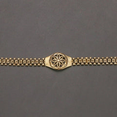 Floral Watch Chain Brass Bangle Men Women Vintage Copper Jewelry Bracelet 07FC0E-D4 - KOEEK