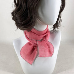 Womens Linen Preppy Solid Necktie Thin Scarf Neckerchief Scarves Accessory 07FC0E-D4 - KOEEK