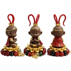 Zhuanzhuan Monkey King Car Ornament Vehicle Interior Decor Figurine 07FC0E-D4 - KOEEK