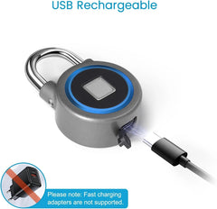 Fingerprint Padlock, Bluetooth Lock, Mobile APP, Smart Padlock, Waterproof, Blue 07FC0E-D4 - KOEEK