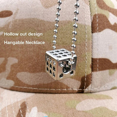 Titanium Hollow Out Dice Toy KTV Entertainment Supplies Hangable NecklaceEDC 07FC0E-D4 - KOEEK