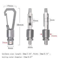 Titanium Alloy EDC Keychain w/ Keyring Hanging Carabiner Buckle Multi Tool Gift 07FC0E-D4 - KOEEK