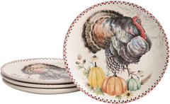Ceramic Salad Plates, 8.75-Inch, Set of 4, Microwave and Dishwasher Safe 07FC0E-D4 - KOEEK
