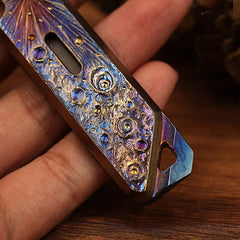 Outdoor Multi EDC Handmade TC4 Titanium Keychain Pry Bar Pendant Crowbar Opener 07FC0E-D4 - KOEEK