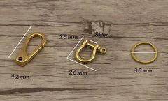 Brass Key Chain Ring Belt Snap Hook Clip + U Shackle For Fob Wallet Chain USA 07FC0E-D4 - KOEEK