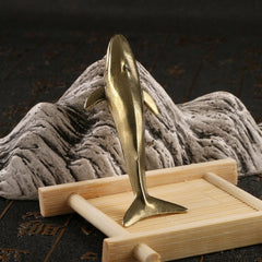 Solid Brass Whale Figurine Small Statue Home Ornament Figurines Collectibles Toy 07FC0E-D4 - KOEEK