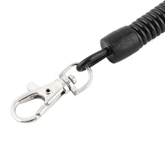 Plastic Flexible Spring Coil Cable Design Key Chain Strap Black 2pcs 07FC0E-D4 - KOEEK