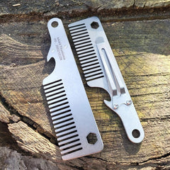EDC Titanium Alloy Multifunction Tool Men Comb Hair And Beard Pocket Tools Gift 07FC0E-D4 - KOEEK