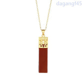 1Pc Classical Retro Pendant Double Happiness Sweater Chain Cheongsam Jewelry 07FC0E-D4 - KOEEK
