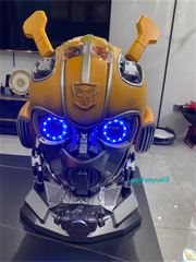 1:1 Transformer Bumblebee Voice Control Cosplay Wearable Helmet Mask W/ Base 07FC0E-D4 - KOEEK