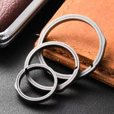 3PCS Titanium Alloy Round Keychain Rings Split Side Pushing Key Rings Heavy Duty 07FC0E-D4 - KOEEK